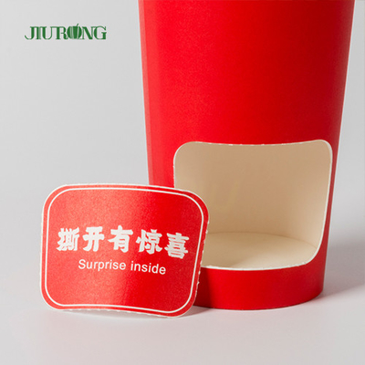 Biodegradable рифленый бумажный стаканчик пульсации 16oz с крышкой PLA