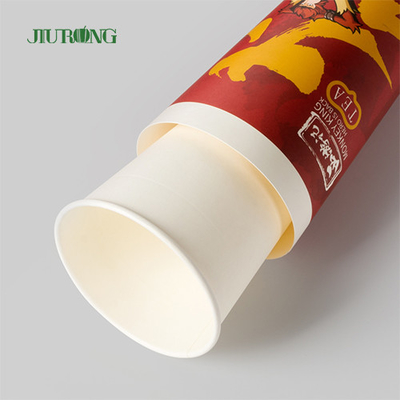 Biodegradable рифленый бумажный стаканчик пульсации 16oz с крышкой PLA
