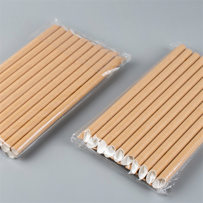 Biodegradable выпивая бумажный логотип соломы 6*197mm 8*230mm не токсический изготовленный на заказ