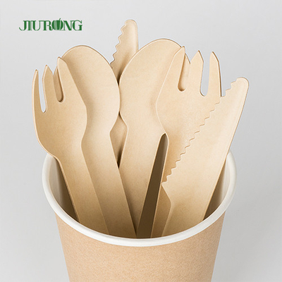 Изготовленный на заказ Biodegradable устранимый набор ложки вилки ножа багассы сахарного тростника Flatware столового прибора