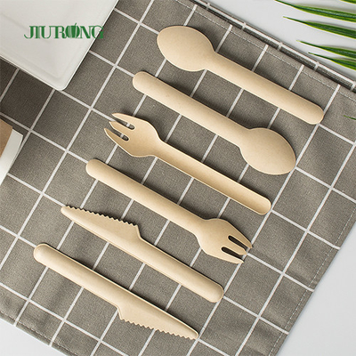 Изготовленный на заказ Biodegradable устранимый набор ложки вилки ножа багассы сахарного тростника Flatware столового прибора