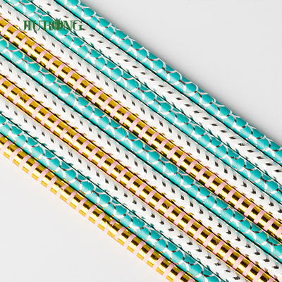 Качество еды устранимой бумажной соломы LFGB белое и голубое Striped для партии