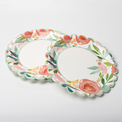 Качество еды Tableware поставок партии дня Валентайн бумажной тарелки устранимого цветка круглое