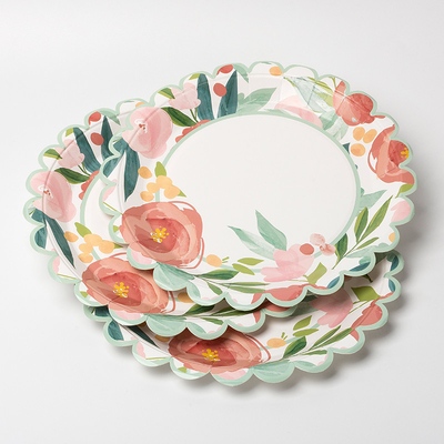 Качество еды Tableware поставок партии дня Валентайн бумажной тарелки устранимого цветка круглое