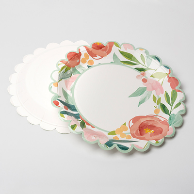 Качество еды Tableware поставок партии дня Валентайн бумажной тарелки устранимого цветка круглое