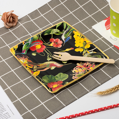 Набор Tableware блюда бумажных тарелок квадрата Oilproof Biodegradable