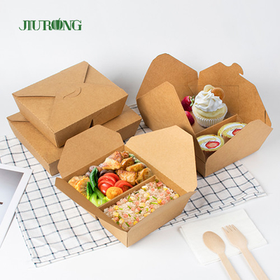Biodegradable контейнер фаст-фуда коробки Kraft бумажный Того на вынос упаковывая